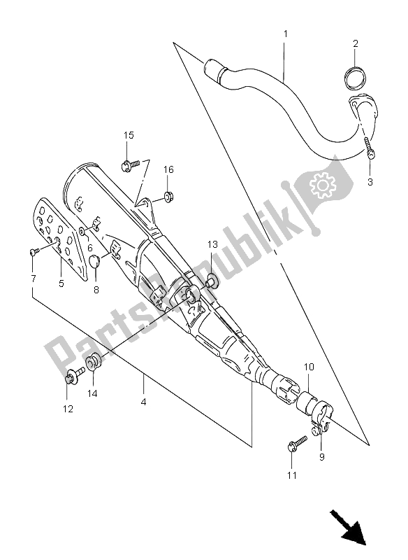 Todas as partes de Silencioso do Suzuki DR 125 SE 2000