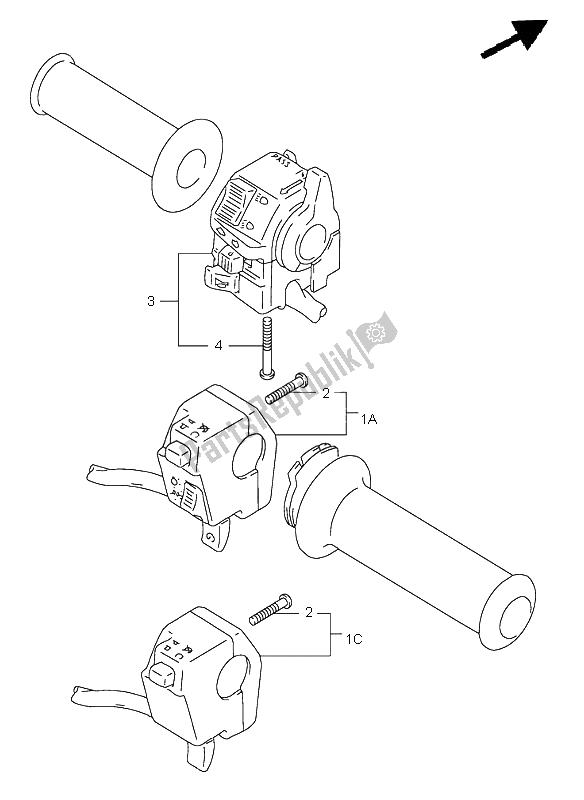 Tutte le parti per il Interruttore Maniglia del Suzuki DR 650 SE 1998