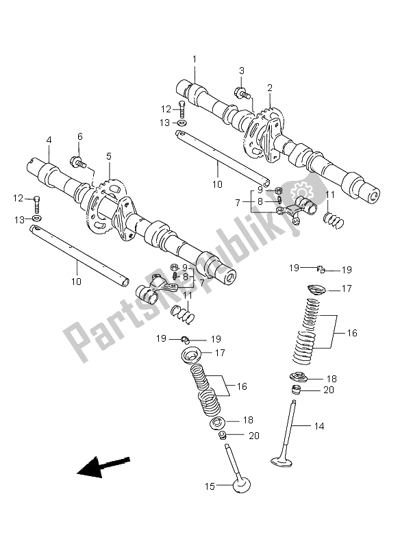 Tutte le parti per il Albero A Camme E Valvola del Suzuki GSX 750 1998