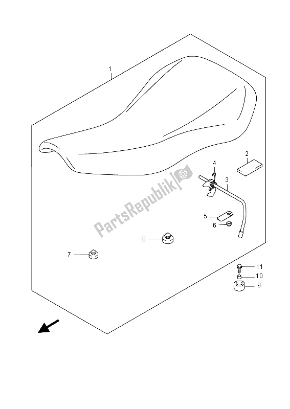 All parts for the Seat of the Suzuki LT Z 90 Quadsport 2015