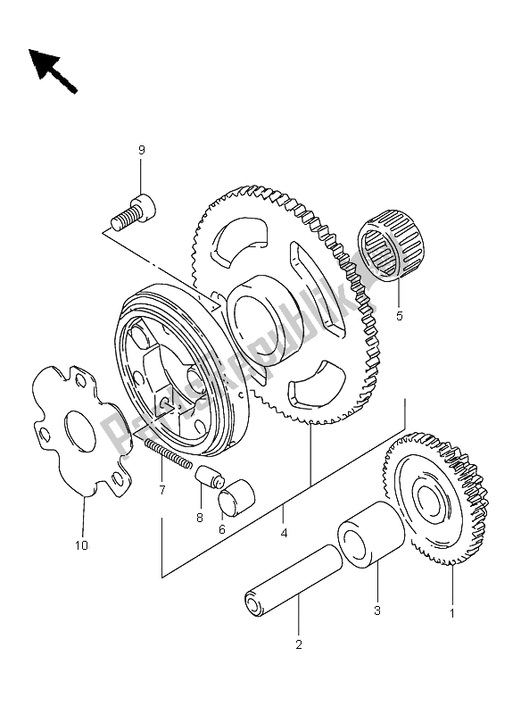 Tutte le parti per il Frizione Di Avviamento del Suzuki DR 125 SE 2000