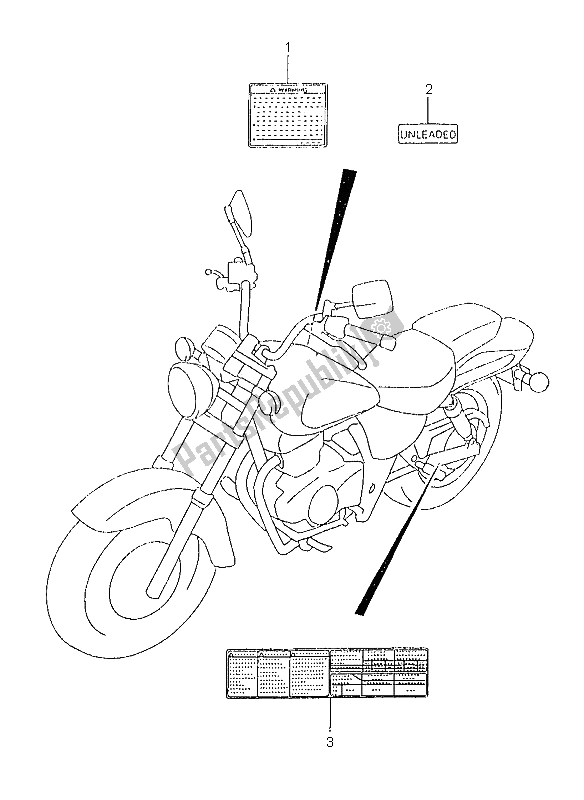 Todas las partes para Etiqueta de Suzuki GZ 125 Marauder 1999