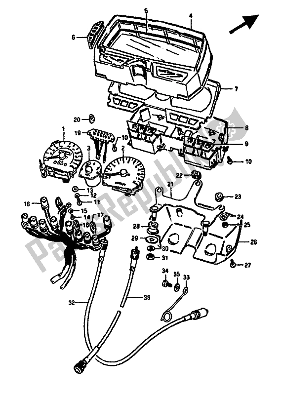 Tutte le parti per il Tachimetro E Contagiri (gsx550e-eu) del Suzuki GSX 550 1985
