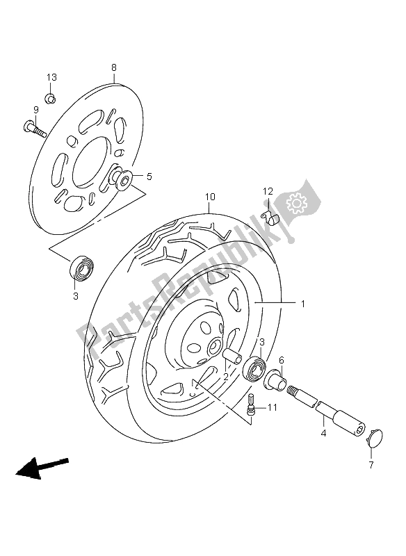 Tutte le parti per il Ruota Anteriore del Suzuki VL 1500 Intruder LC 2001