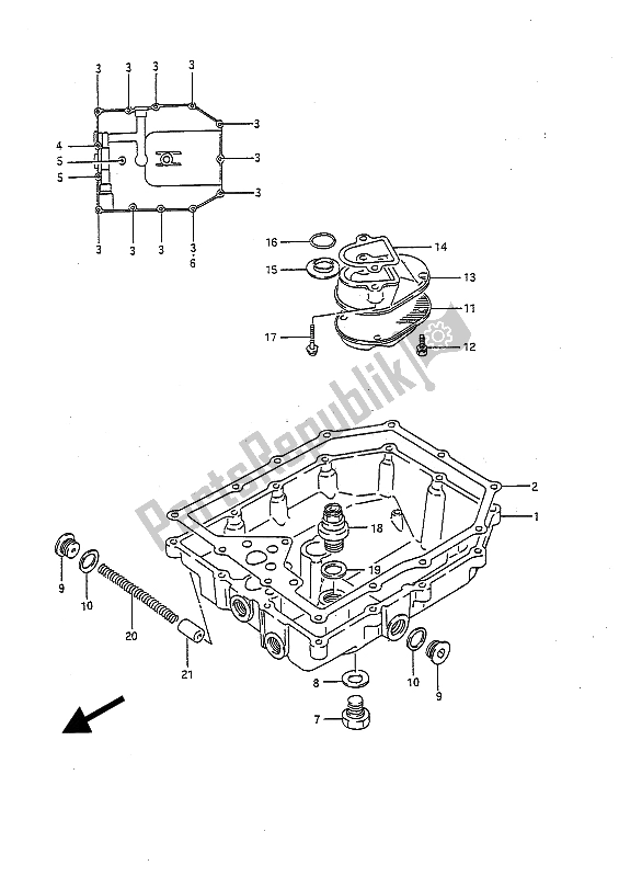 Toutes les pièces pour le Carter D'huile du Suzuki GSX R 1100 1991