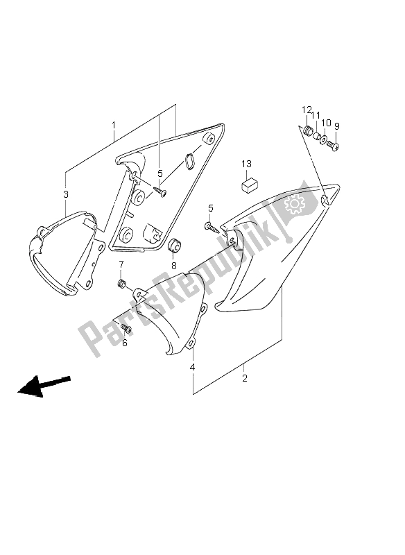 All parts for the Frame Cover of the Suzuki GSF 600 NS Bandit 2003