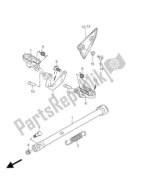 All parts for the Stand (lw-e33) of the Suzuki DR Z 125 SW LW 2012