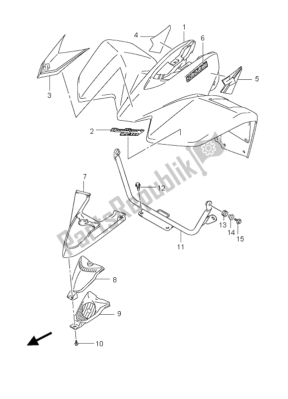 All parts for the Front Fender of the Suzuki LT Z 90 4T Quadsport 2008