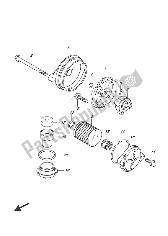 Alle onderdelen voor de Oliepomp van de Suzuki Address 110 2016