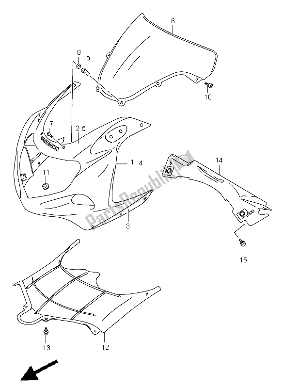 Alle onderdelen voor de Motorkap Lichaam van de Suzuki GSX R 600 2001