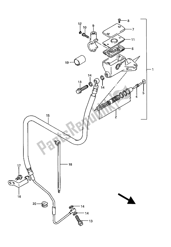 Tutte le parti per il Cilindro Frizione del Suzuki GSX 1100G 1993