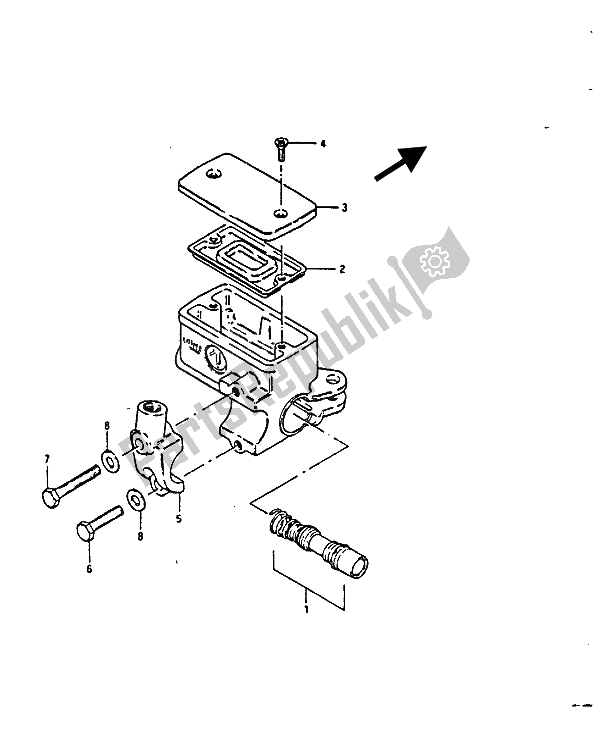 Tutte le parti per il Pompa Freno Anteriore del Suzuki GS 850G 1986