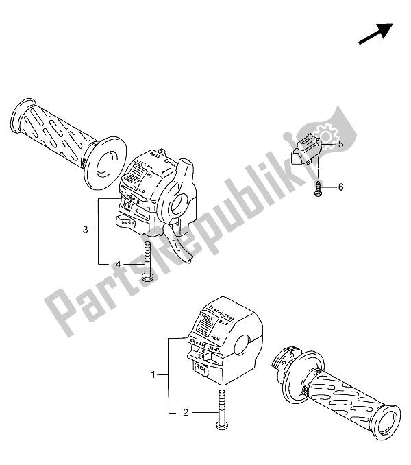 All parts for the Handle Switch of the Suzuki GSX R 1100W 1994