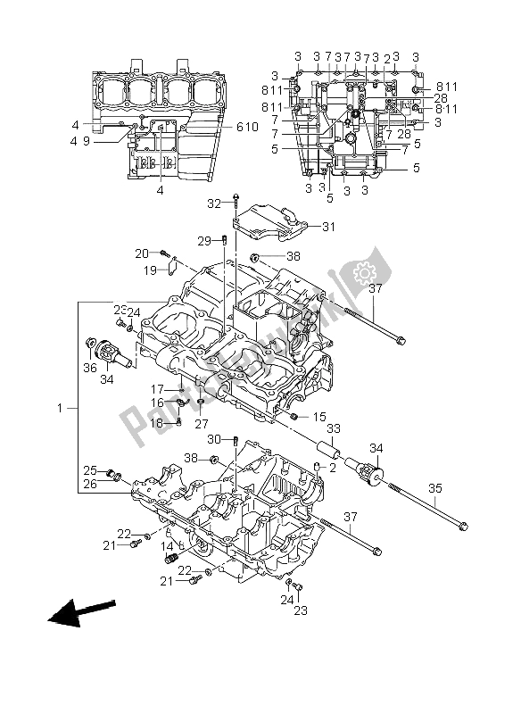 Toutes les pièces pour le Carter du Suzuki GSF 650 Nsnasa Bandit 2008