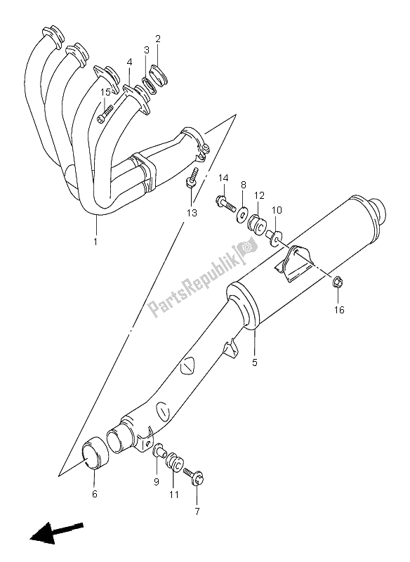 Toutes les pièces pour le Silencieux du Suzuki GSF 600S Bandit 1997