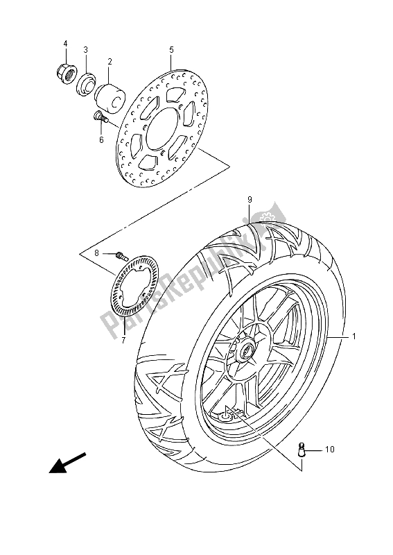 Todas las partes para Rueda Trasera (uh125a) de Suzuki UH 125A Burgman 2015