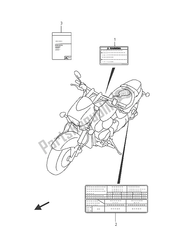 Tutte le parti per il Etichetta (vz800 E02) del Suzuki VZ 800 Intruder 2016