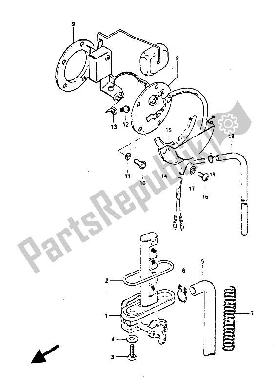 Todas as partes de Torneira De Combustível do Suzuki GS 450 ES 1986