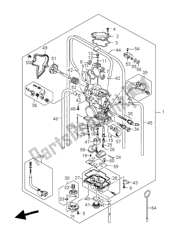 All parts for the Carburetor of the Suzuki RM Z 250 2009