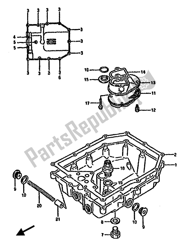 Tutte le parti per il Coppa Dell'olio del Suzuki GSX 750F 1992