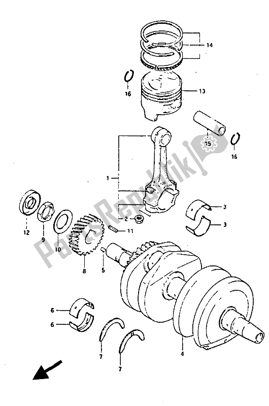 Todas las partes para Cigüeñal de Suzuki GS 450 ES 1987