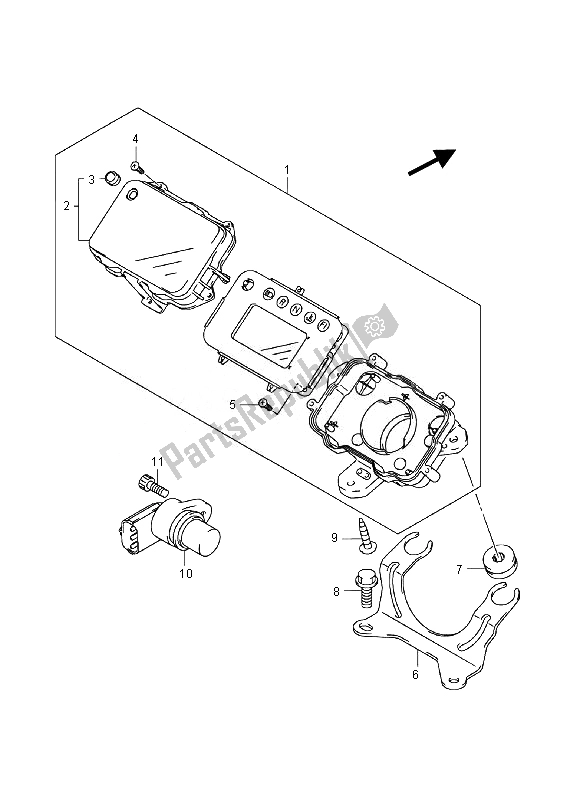 All parts for the Speedometer (lt-a400fz) of the Suzuki LT A 400 FZ Kingquad ASI 4X4 2014