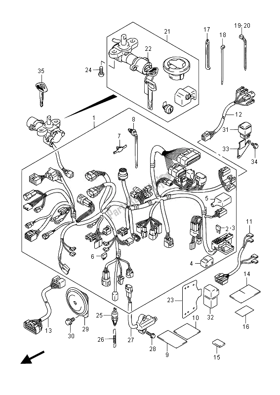 All parts for the Wiring Harness of the Suzuki VZ 800 Intruder 2014