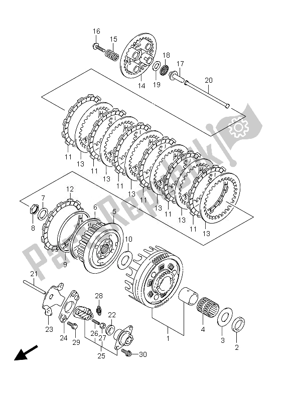 Todas as partes de Embreagem do Suzuki VZ 800 Intruder 2010