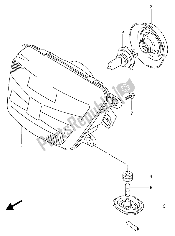 All parts for the Headlamp of the Suzuki RG 125 FU 1994