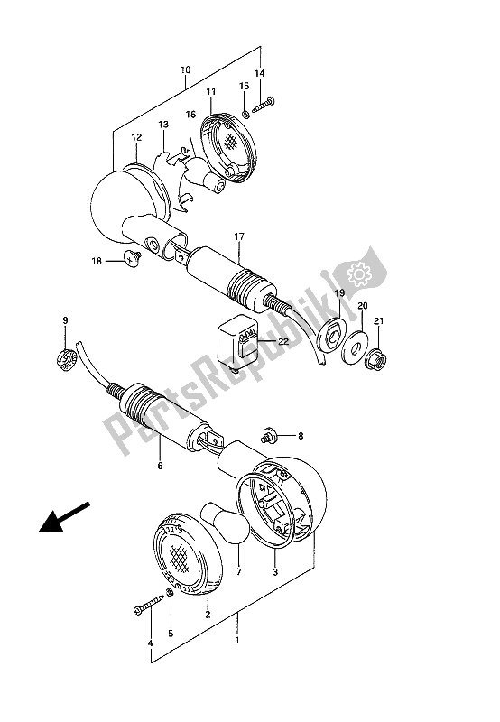 Tutte le parti per il Indicatore Di Direzione del Suzuki GSX 1100G 1992