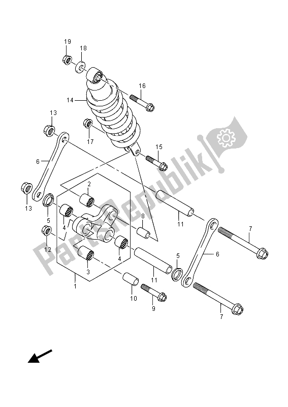Todas las partes para Palanca De Amortiguación Trasera de Suzuki VL 1500T Intruder 2015