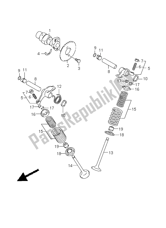 Tutte le parti per il Albero A Camme E Valvola del Suzuki DR 125 SM 2009