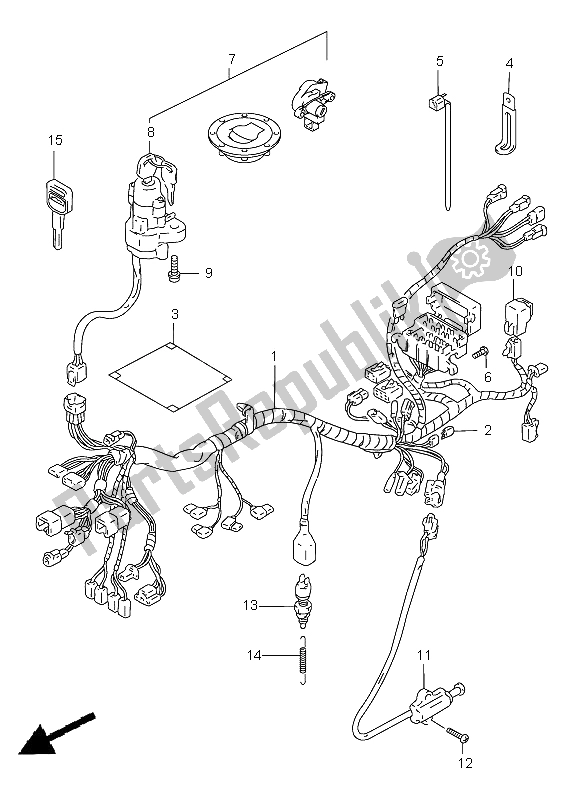 All parts for the Wiring Harness (gsf1200-s) of the Suzuki GSF 1200 Nssa Bandit 1997