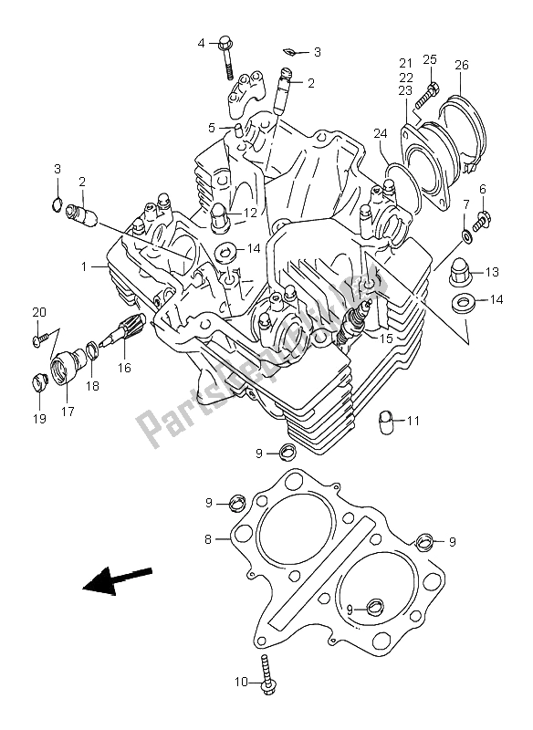 Toutes les pièces pour le Culasse du Suzuki GS 500E 1996