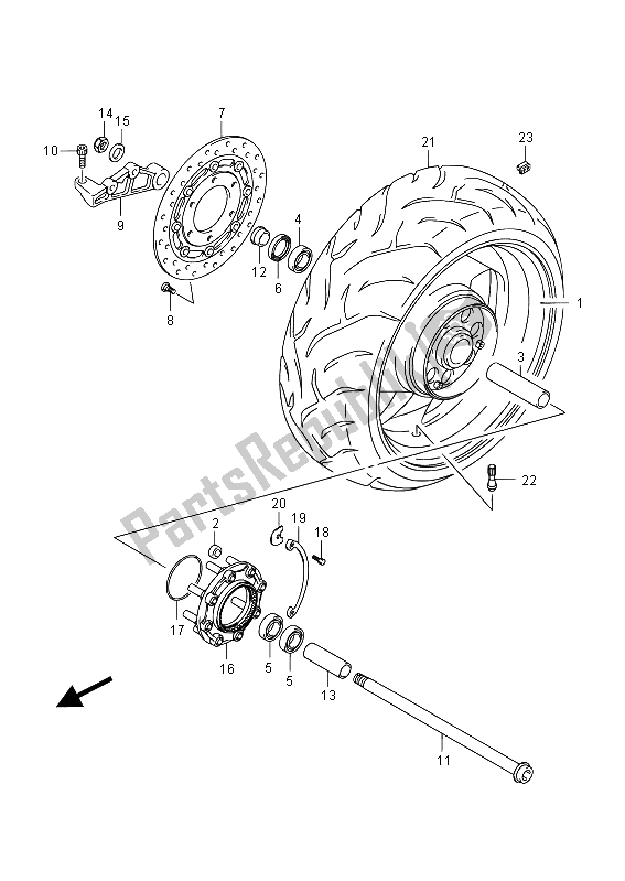 Tutte le parti per il Ruota Posteriore (vzr1800z E19) del Suzuki VZR 1800 NZR M Intruder 2012