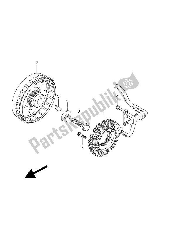 All parts for the Magneto of the Suzuki GSF 1250A Bandit 2011