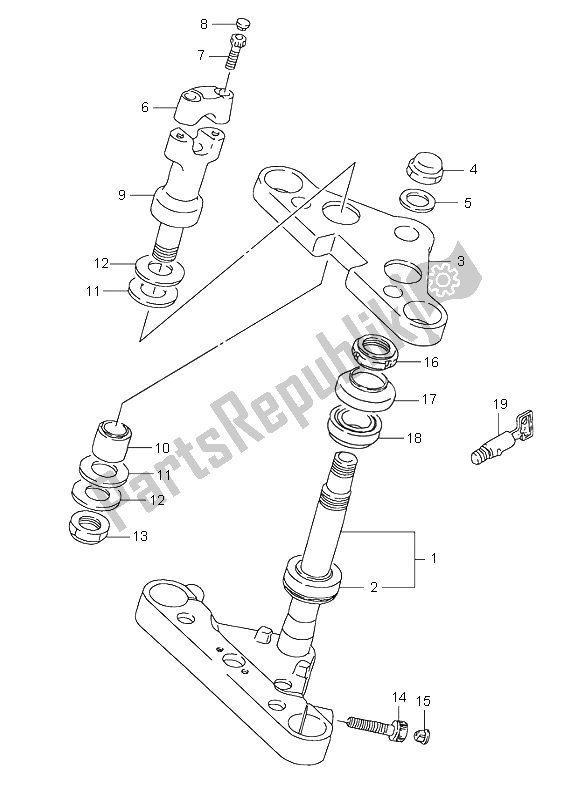 All parts for the Steering Stem of the Suzuki VS 1400 Intruder 1998