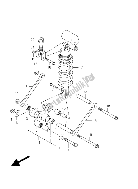 Toutes les pièces pour le Levier De Coussin Arrière du Suzuki GSX R 1000 2001