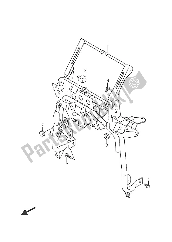 All parts for the Leg Shield Brace of the Suzuki AN 650Z Burgman Executive 2016