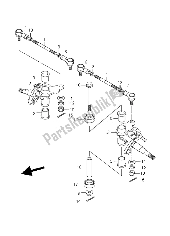 Todas las partes para Brazo Nudillo de Suzuki LT Z 50 4T Quadsport 2010