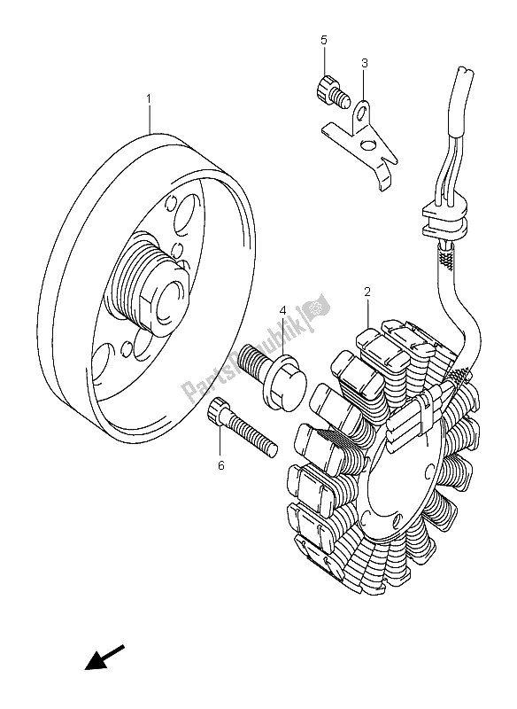 All parts for the Generator of the Suzuki GSX R 600X 2005