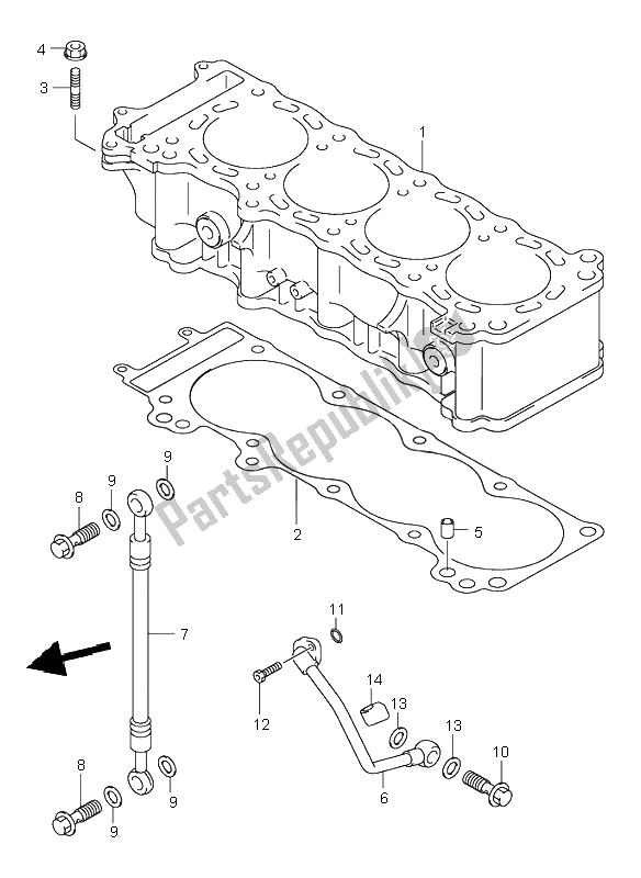 Toutes les pièces pour le Cylindre du Suzuki GSX 1300R Hayabusa 2002