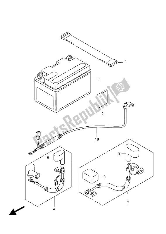 All parts for the Battery (uh125) of the Suzuki UH 125A Burgman 2015