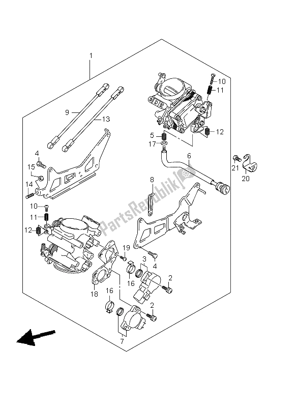 Tutte le parti per il Corpo Farfallato del Suzuki DL 1000 V Strom 2009