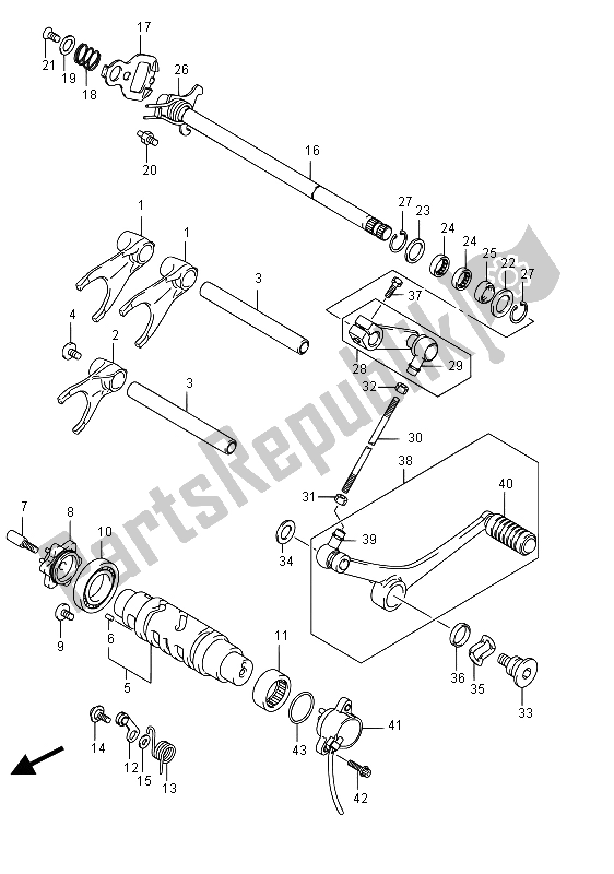 All parts for the Gear Shifting of the Suzuki GSF 1250 SA Bandit 2015