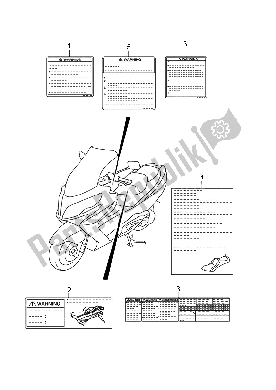 Tutte le parti per il Etichetta del Suzuki Burgman AN 400 AZA 2010