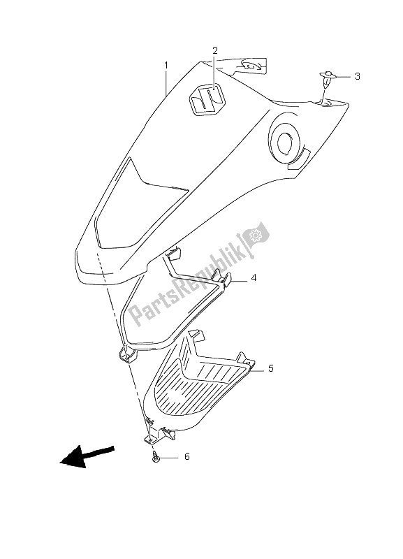 All parts for the Center Fender of the Suzuki LT Z 50 4T Quadsport 2009