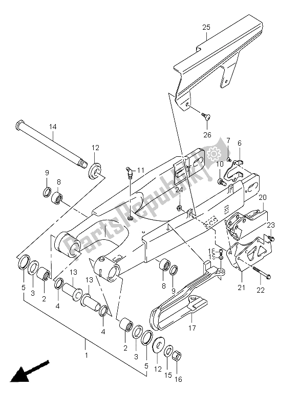 Wszystkie części do Tylne Rami? Wahad? Owe Suzuki DR Z 400E 2006