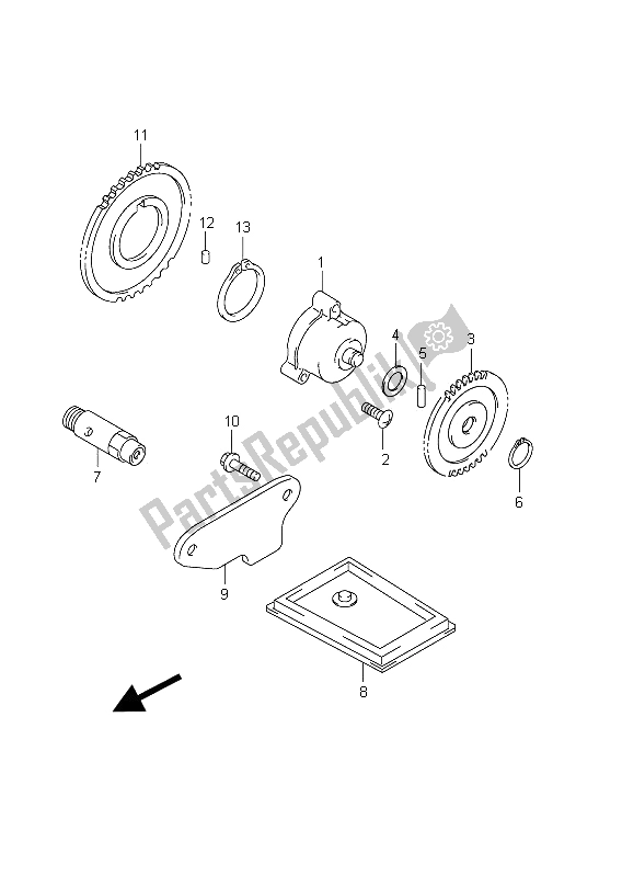 All parts for the Oil Pump of the Suzuki SFV 650A Gladius 2011