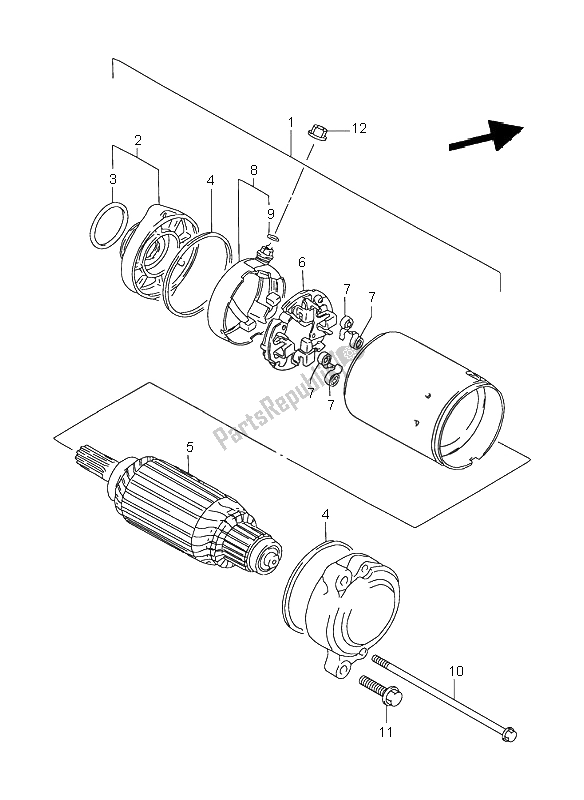 Todas las partes para Motor De Arranque de Suzuki VL 1500 Intruder LC 1999